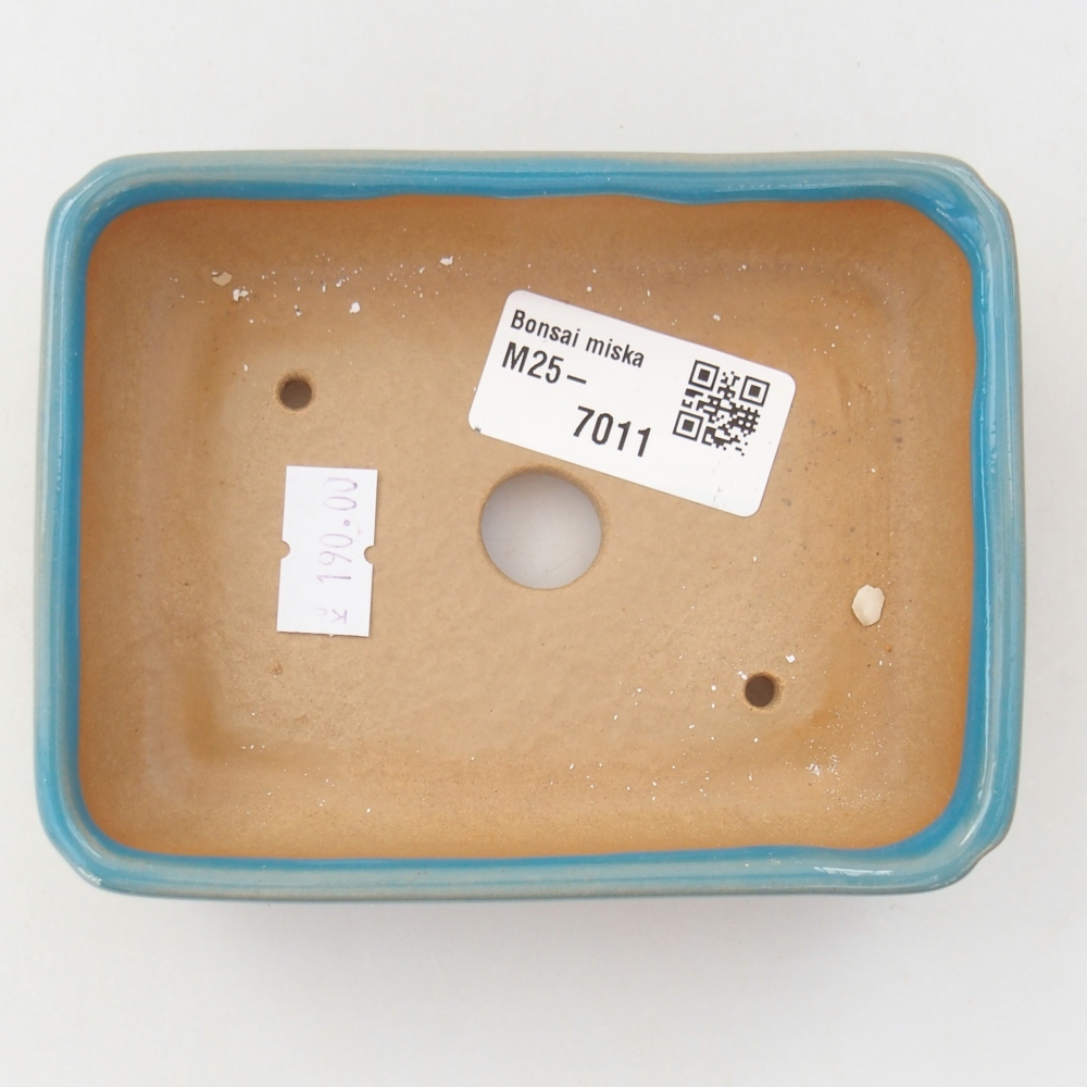 Keramická bonsai miska 11,5 x 9 x 3,5 cm, barva modrá