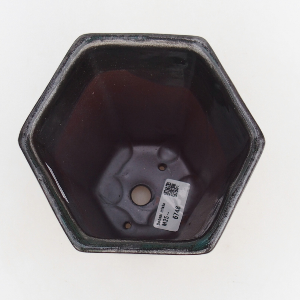 Keramická bonsai miska 12,5 x 11,5 x 16,5 cm, barva zelená