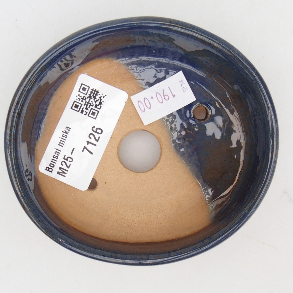 Keramická bonsai miska 9,5 x 8 x 3 cm, barva modrá