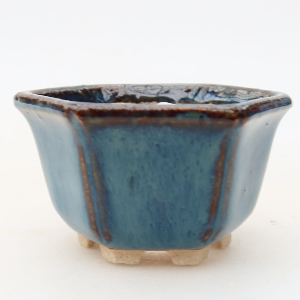 Keramická bonsai miska 5,5 x 5 x 3 cm, barva modrá