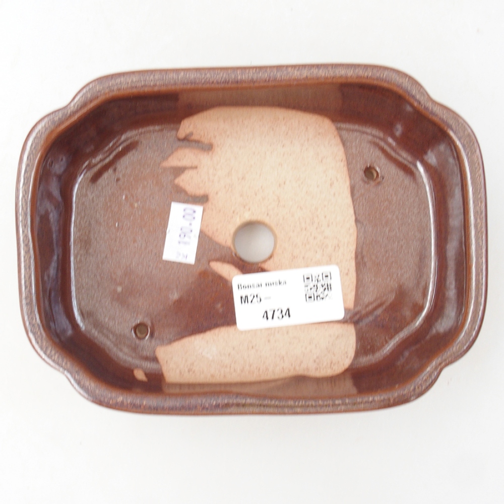 Keramická bonsai miska 15 x 11,5 x 4,5 cm, barva hnědá