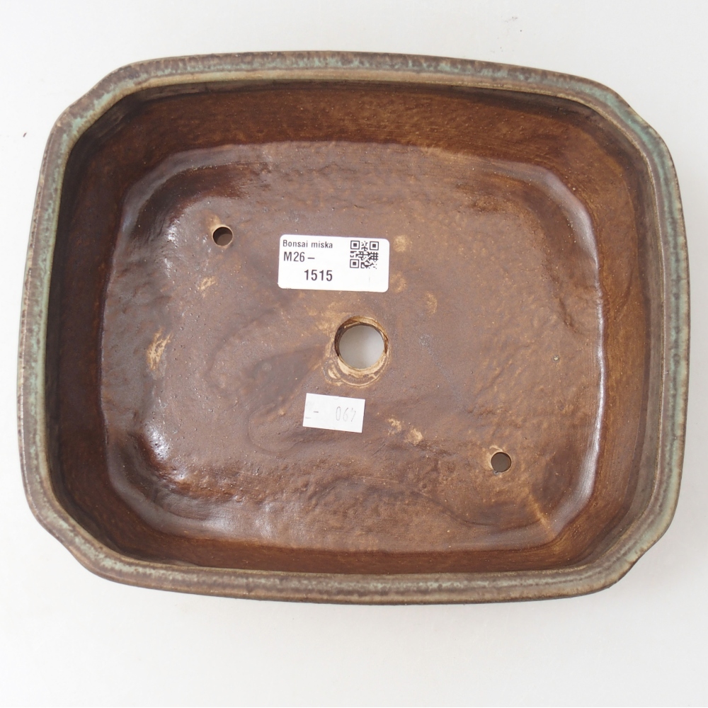 Keramická bonsai miska 21,5 x 18 x 6 cm, barva zalená