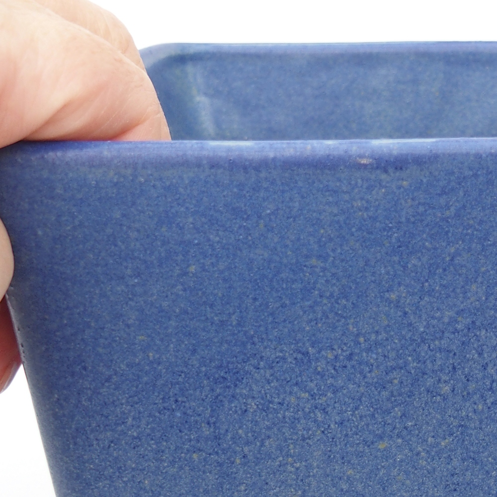 Keramická bonsai miska 13 x 13 x 13 cm, barva modrá