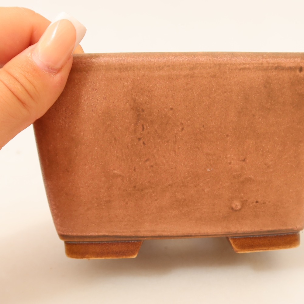 Keramická bonsai miska 13 x 13 x 8 cm, barva růžová