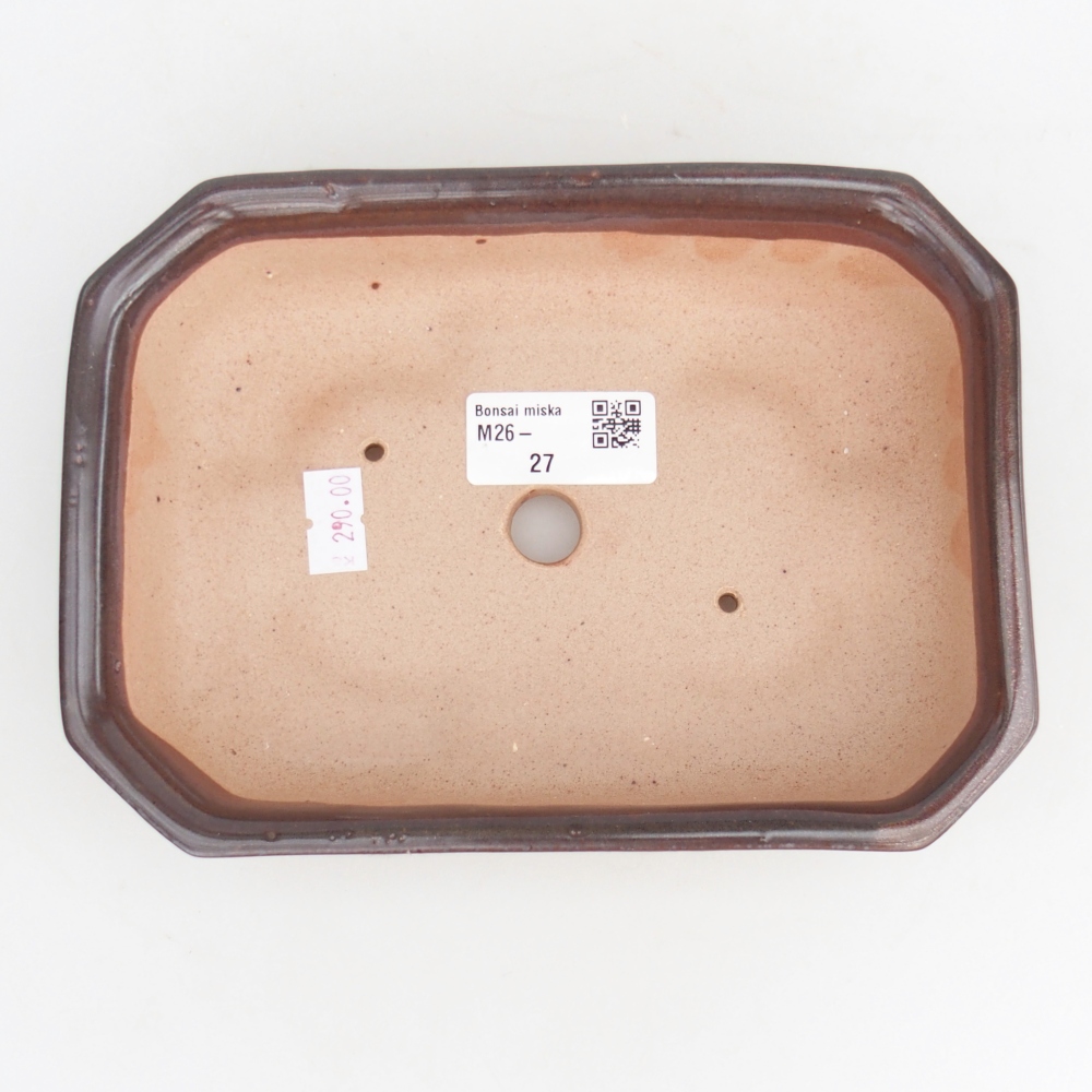 Keramická bonsai miska 18,5 x 13,5 x 4,5 cm, barva hnědá