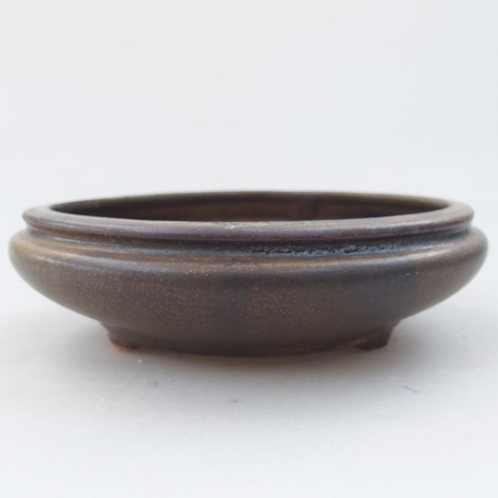 Keramická bonsai miska 15 x 15 x 5 cm, barva hnědá