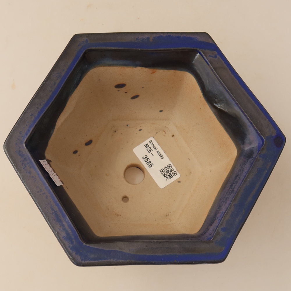 Keramická bonsai miska 18,5 x 16,5 x 9 cm, barva modrá