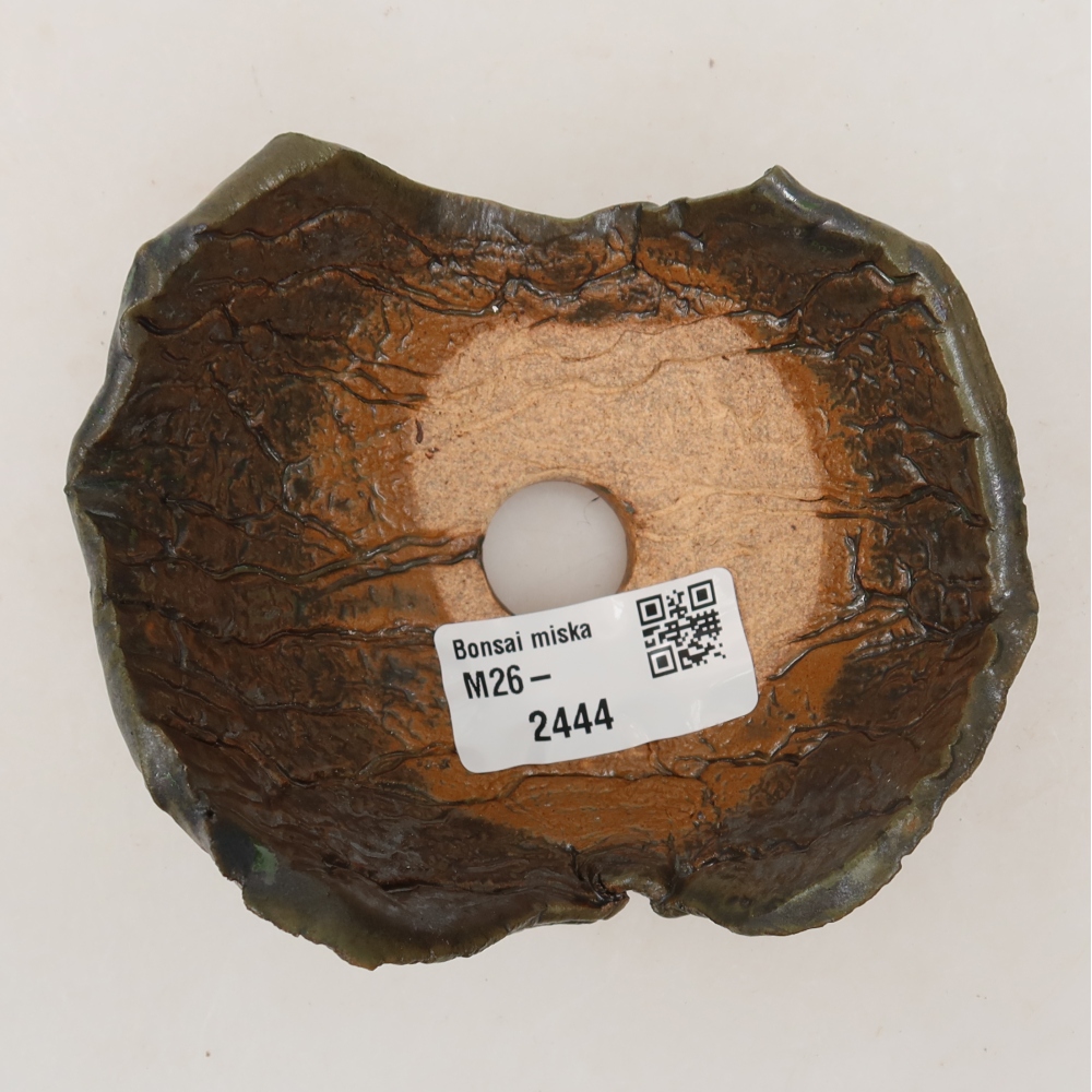 Keramická Skořápka  10,5 x 8,5 x 6 cm , barva hnědozelená