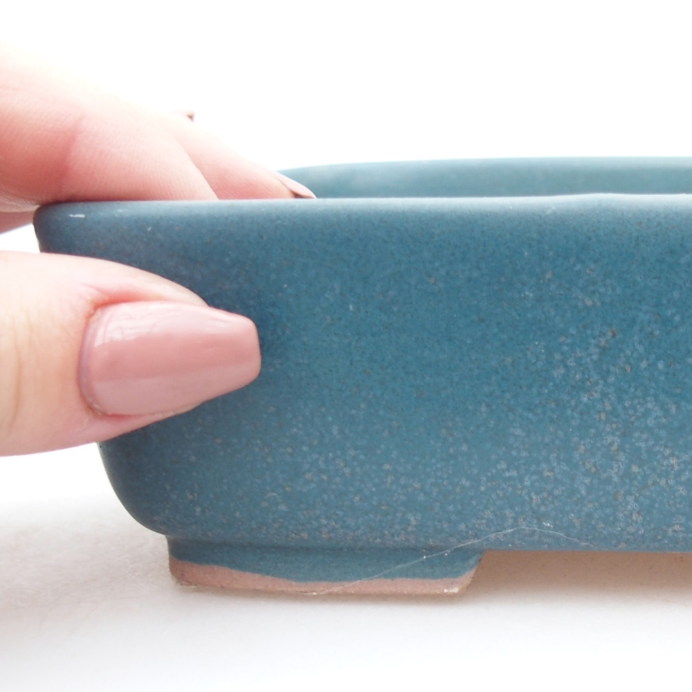 Keramická bonsai miska 15 x 12 x 4,5 cm, barva modrá