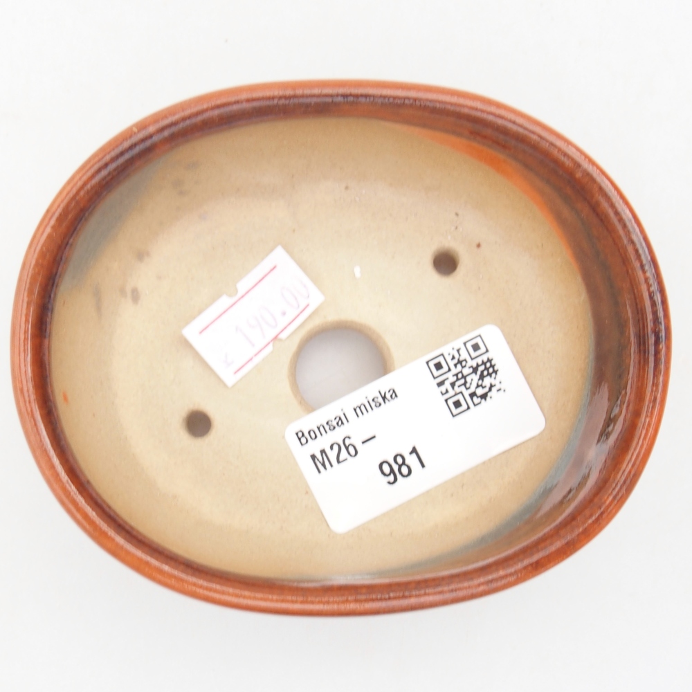Keramická bonsai miska 9 x 7,5 x 3,5 cm, barva oranžová