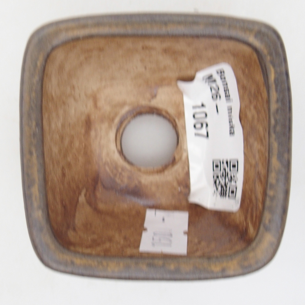 Keramická bonsai miska 6 x 6 x 4 cm, barva hnědá