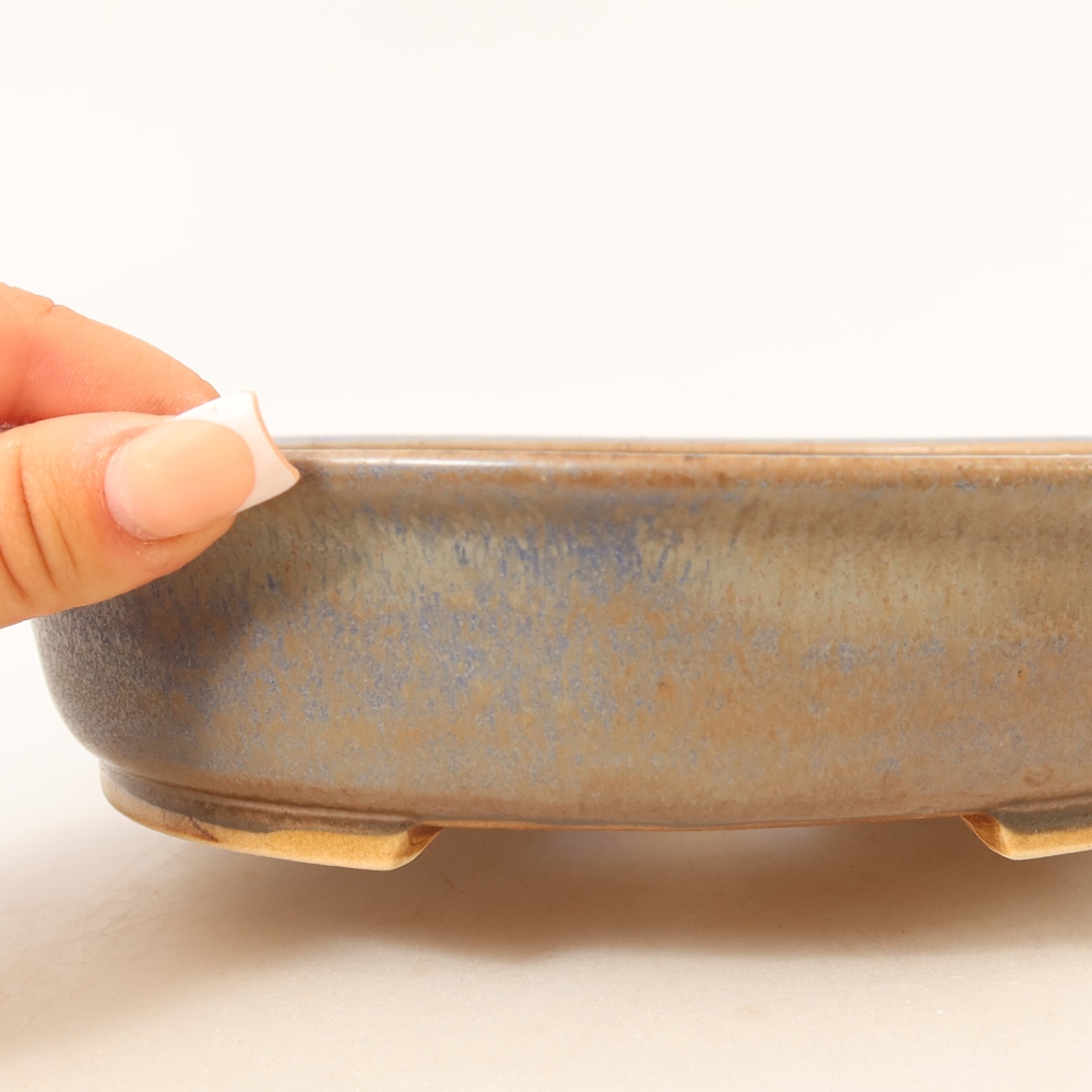 Keramická bonsai miska 21 x 19 x 5 cm, barva modrá