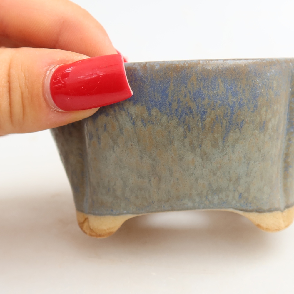 Keramická bonsai miska 8 x 7 x 4 cm, barva modrá