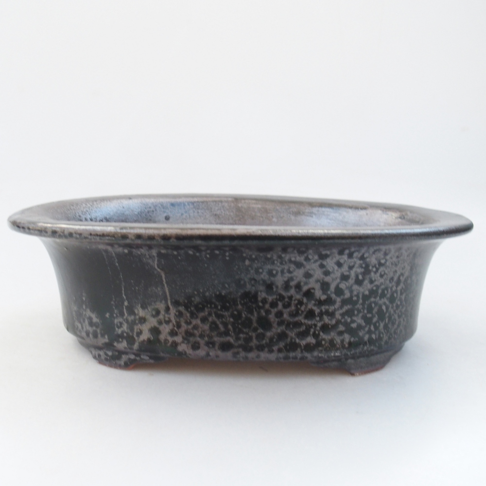 Keramická bonsai miska 23 x 18 x 6,5 cm, barva zelená