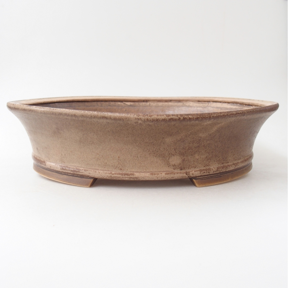 Keramická bonsai miska 32 x 29 x 7,5 cm, barva béžová