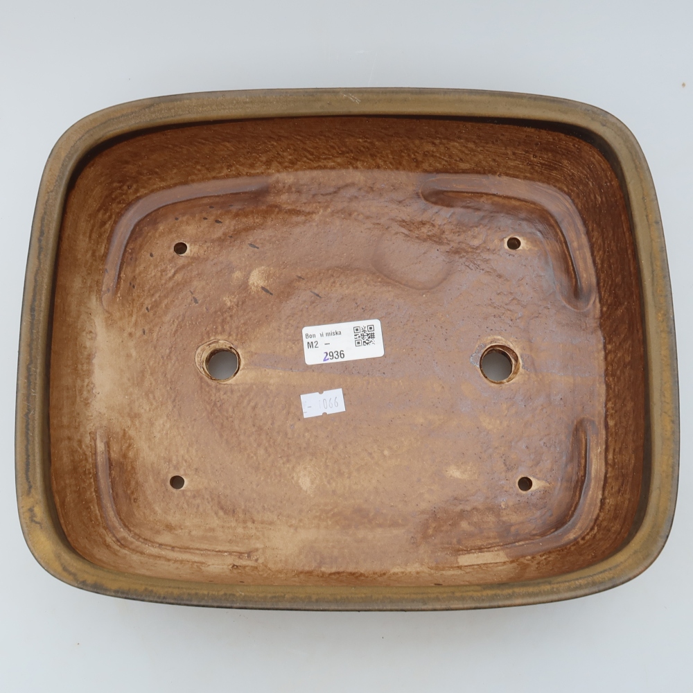 Keramická bonsai miska 30 x 24,5 x 7,5 cm, barva hnědá
