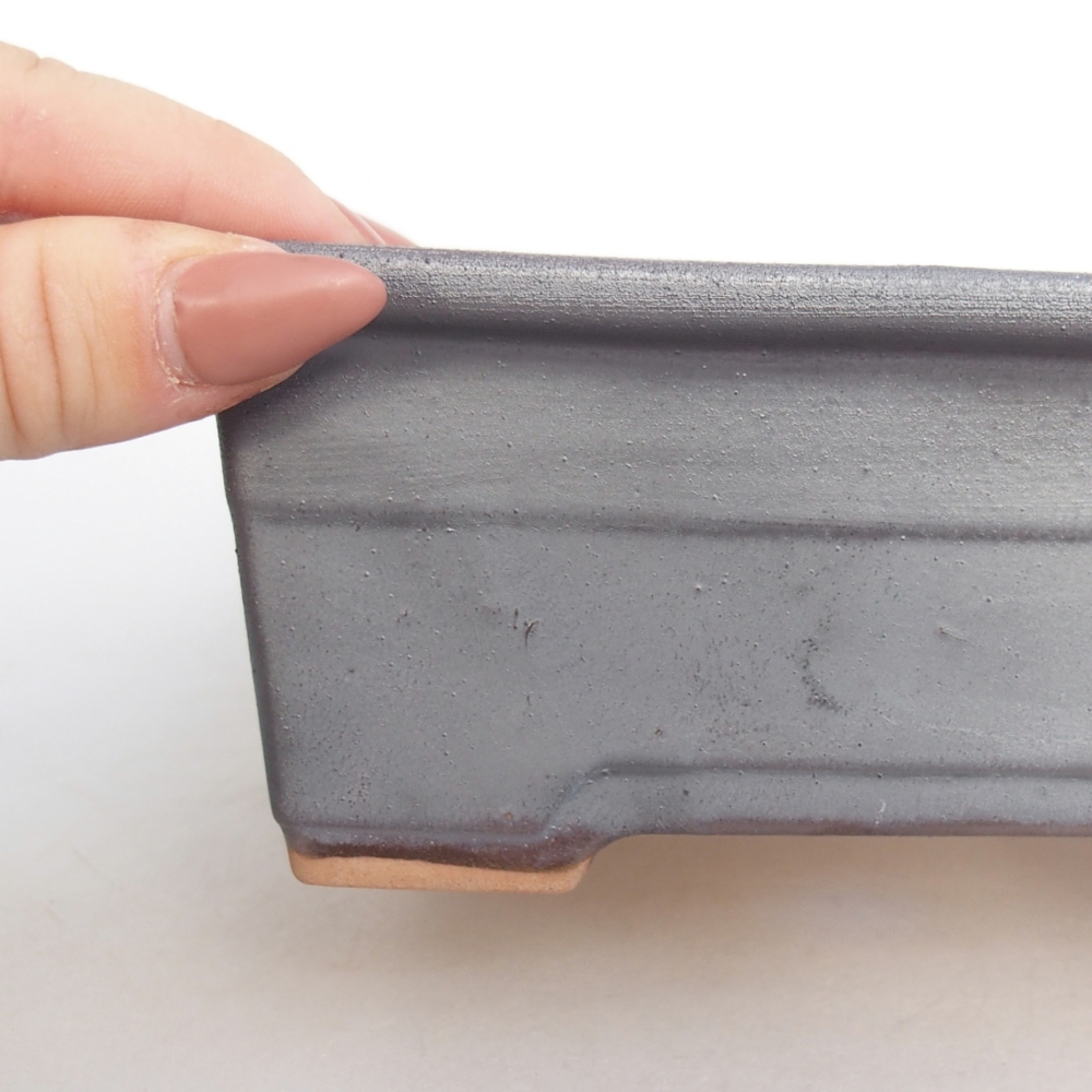 Keramická bonsai miska 16 x 12 x 6 cm, barva kovová