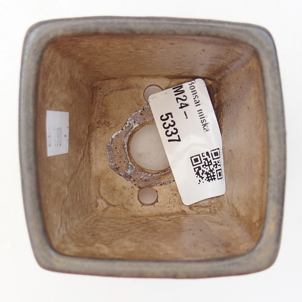 Keramická bonsai miska 6,5 x 6,5 x 7 cm, barva hnědá