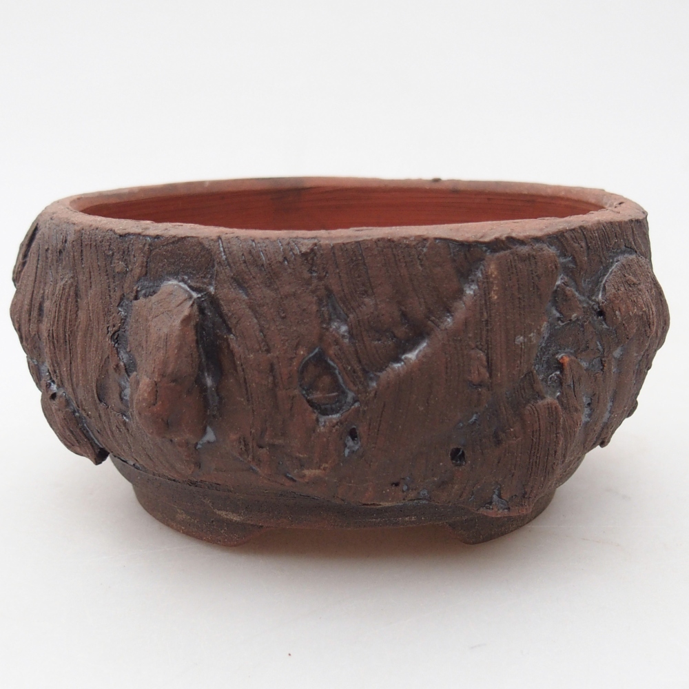Keramická bonsai miska 10 x 10 x 5 cm, barva hnědá