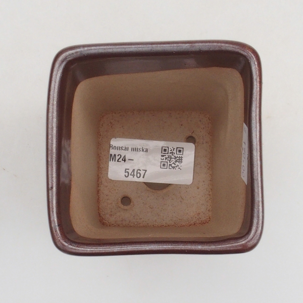 Keramická bonsai miska 8 x 8 x 10 cm, barva hnědá