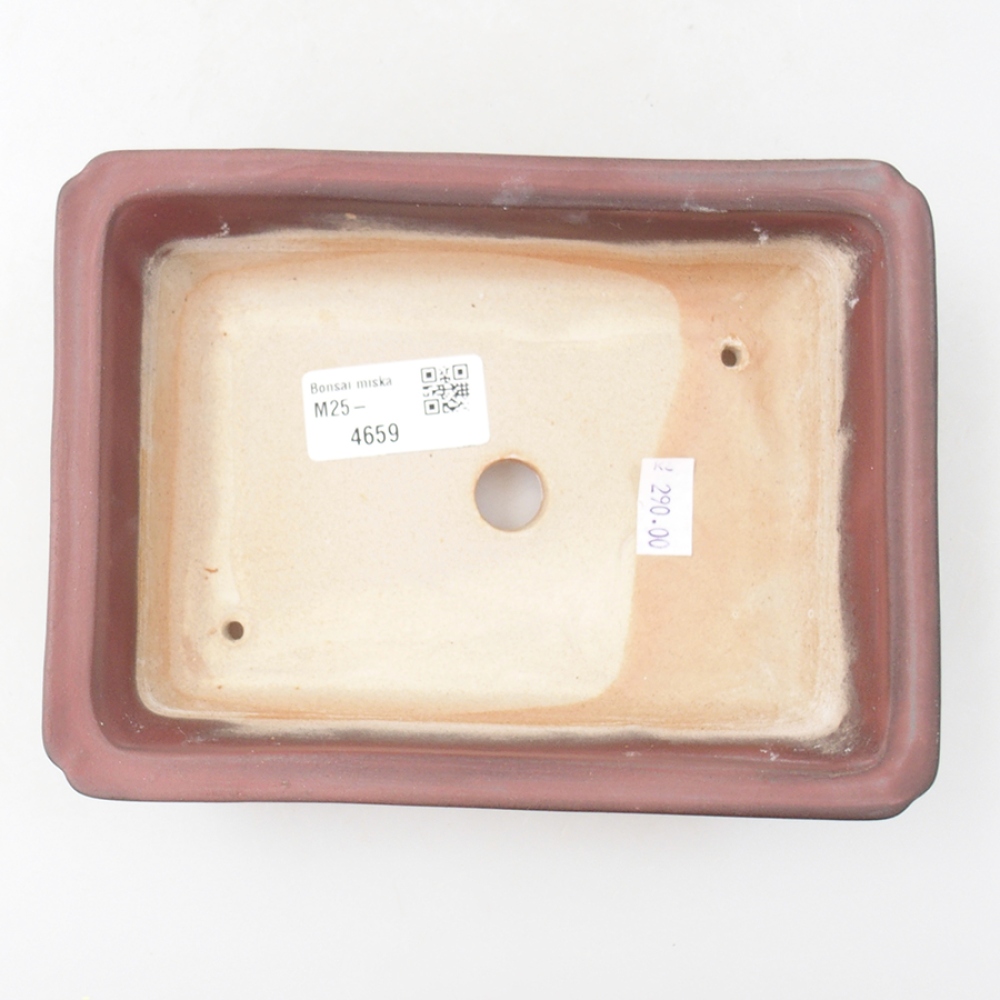 Keramická bonsai miska 17,5 x 13 x 4 cm, barva růžová