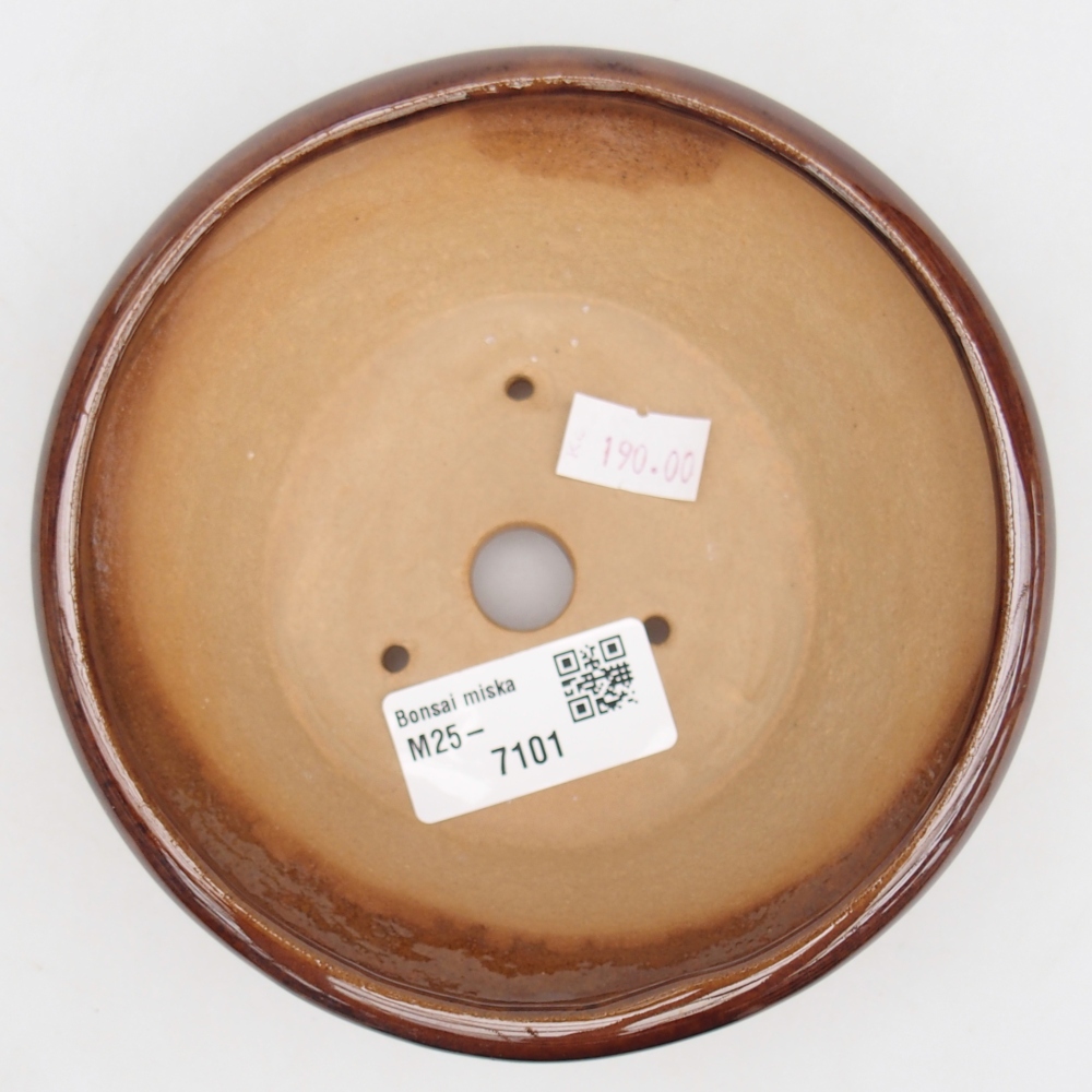 Keramická bonsai miska 13,5 x 13,5 x 5 cm, barva hnědá
