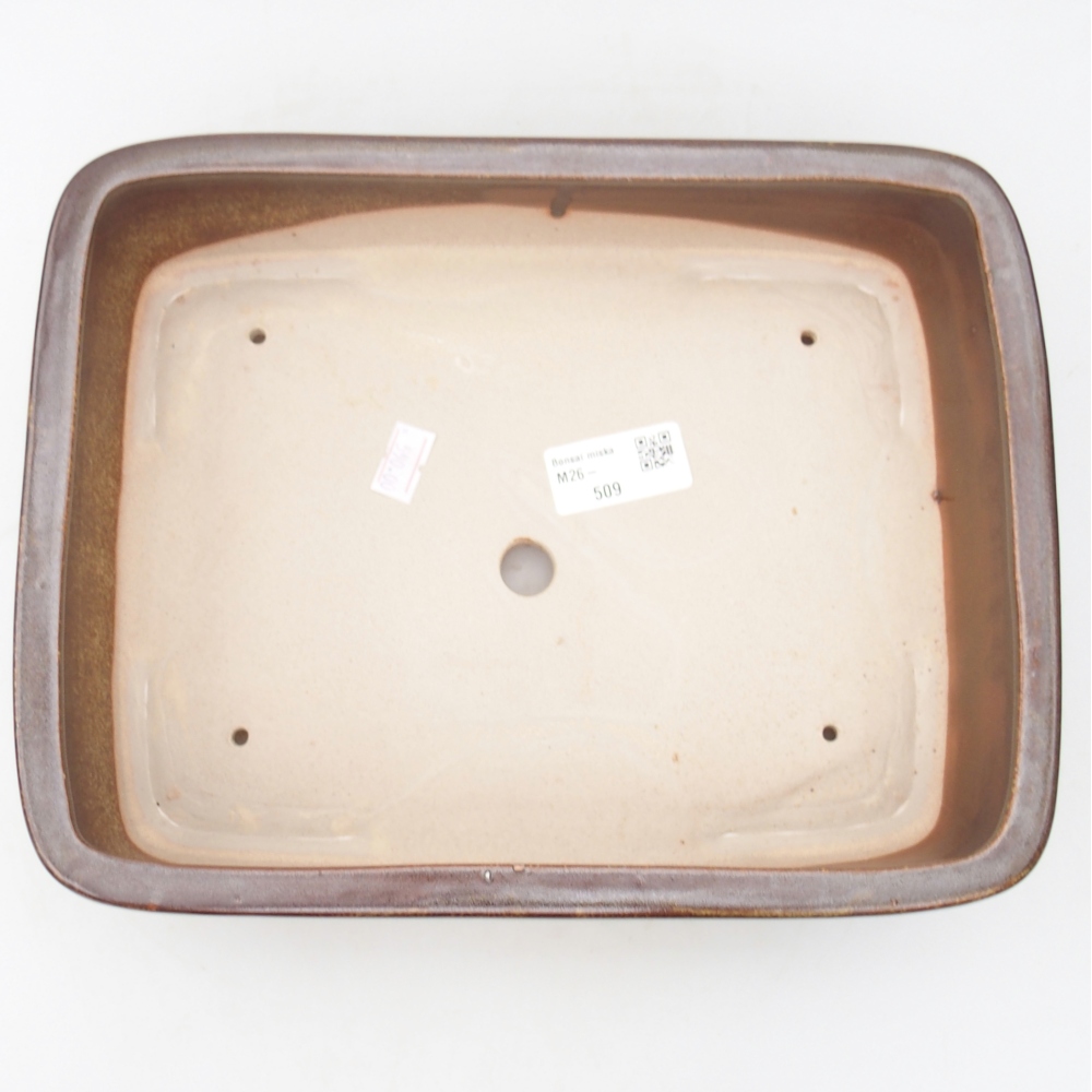 Keramická bonsai miska 26,5 x 20 x 6,5 cm, barva hnědá