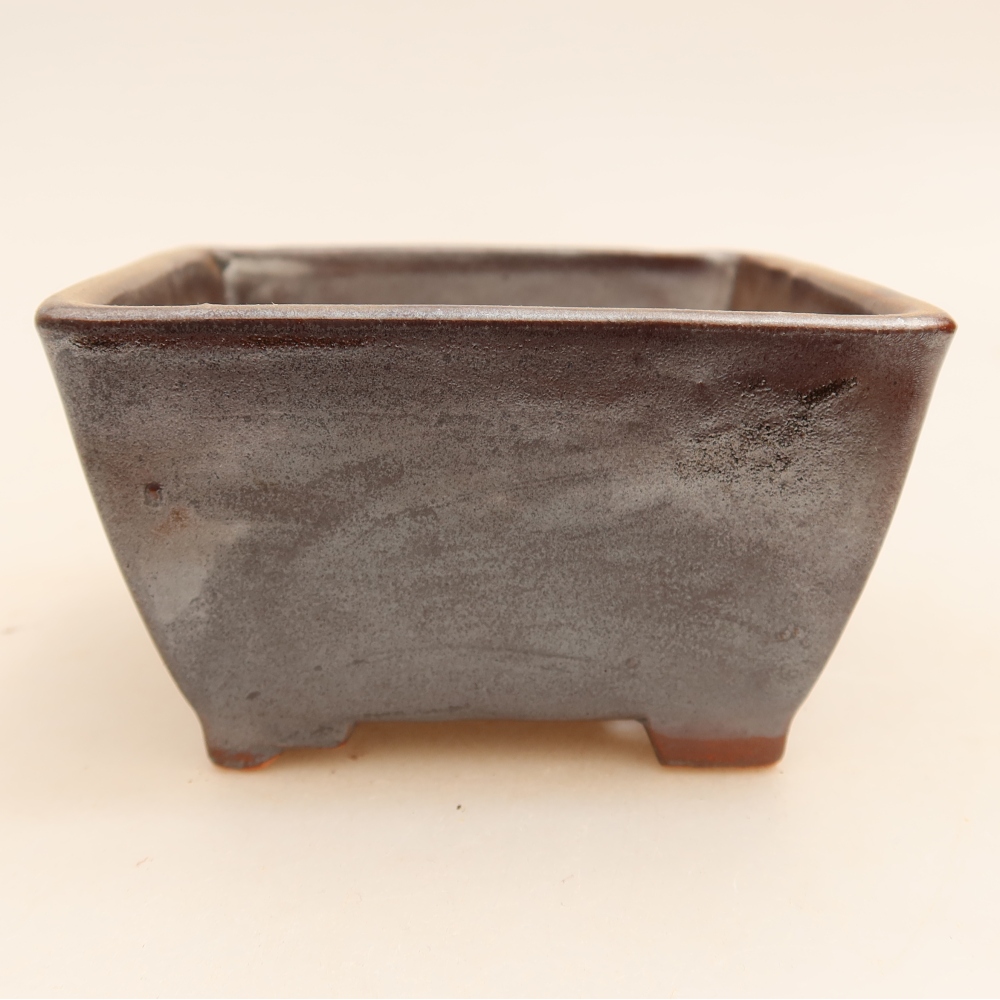 Keramická bonsai miska 9,5 x 9,5 x 5,5 cm, barva kovová