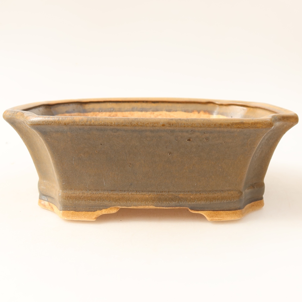 Keramická bonsai miska 18 x 15,5 x 6 cm, barva hnědá