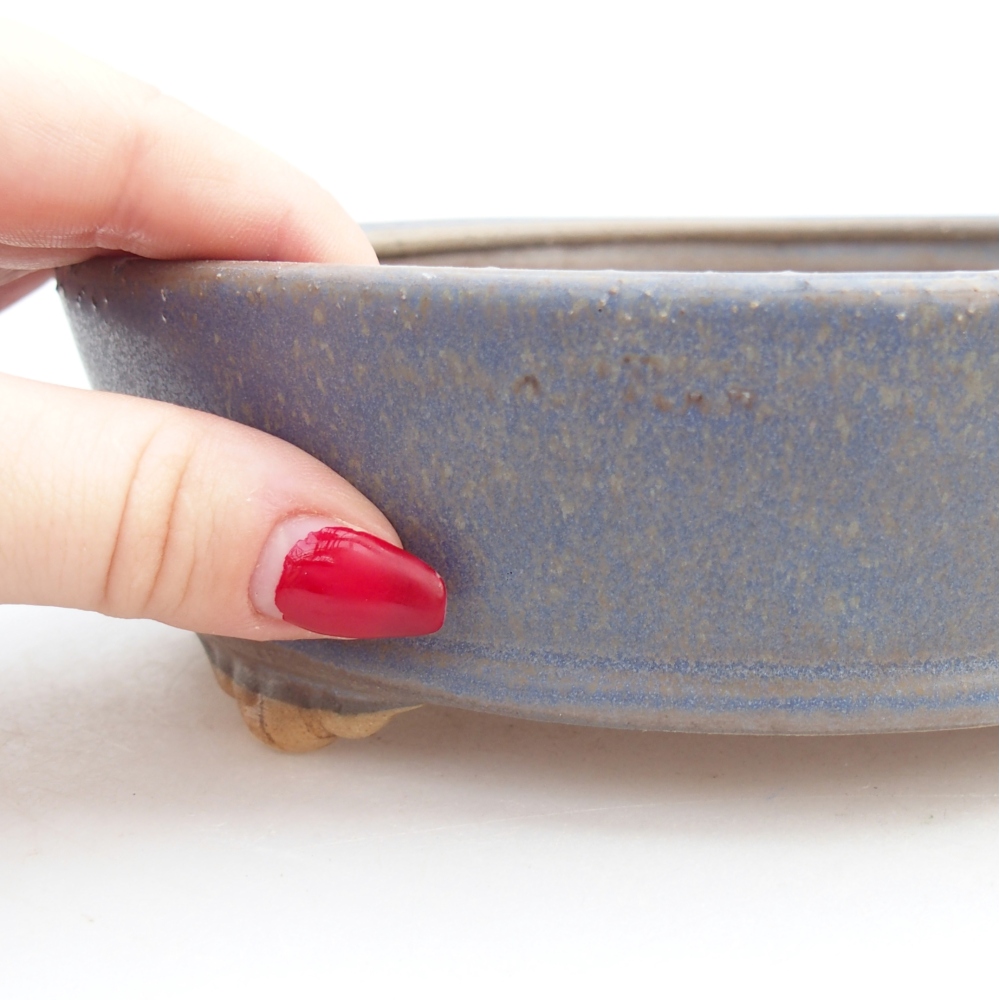 Keramická bonsai miska 18 x 18 x 5 cm, barva modrá