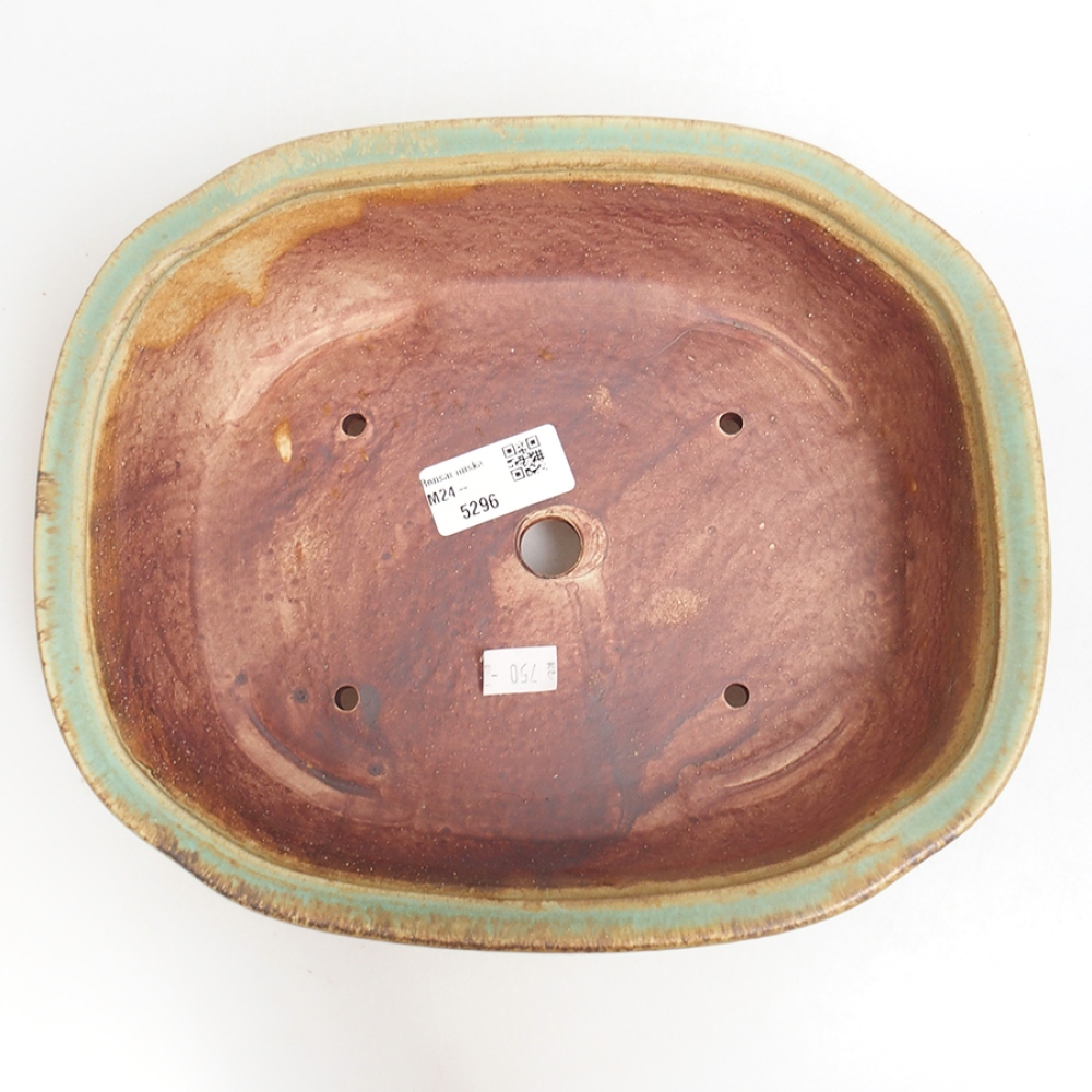Keramická bonsai miska 25 x 21 x 7,5 cm, barva modrá