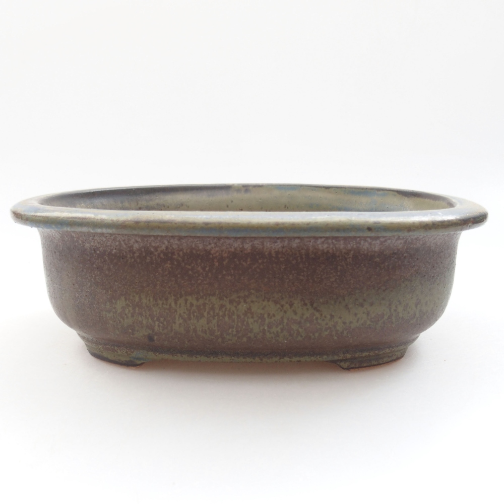 Keramická bonsai miska 18 x 15 x 6 cm, barva hnědá