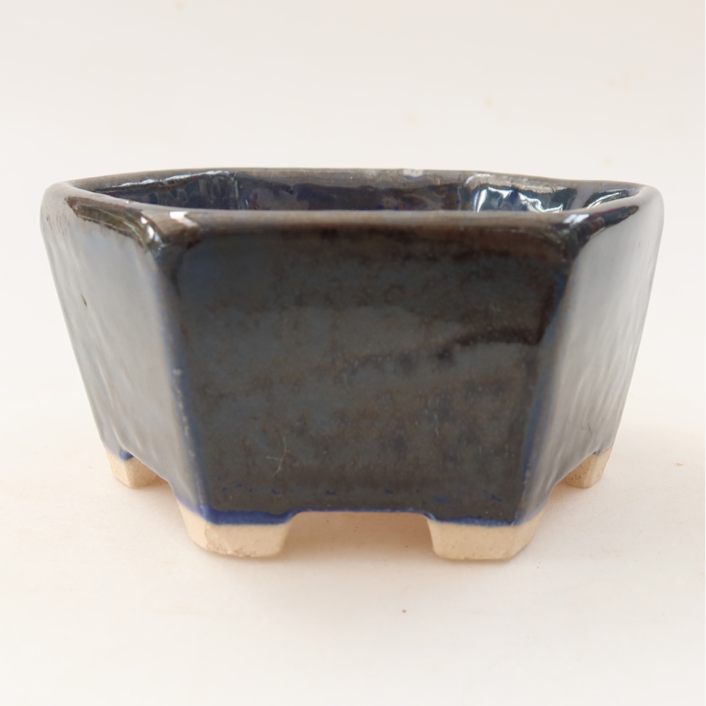 Keramická bonsai miska 10 x 9 x 5 cm, barva modrá