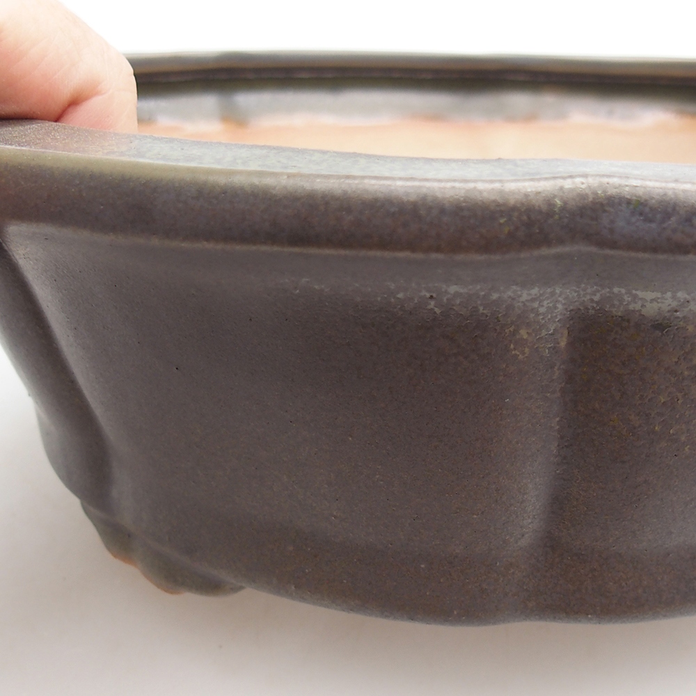 Keramická bonsai miska 26 x 26 x 8 cm, barva zelená