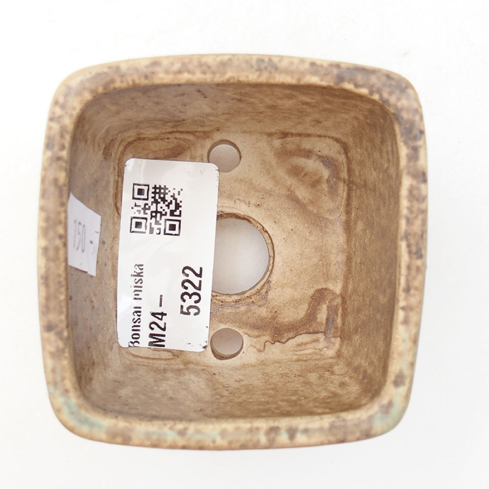 Keramická bonsai miska 6 x 6 x 4,5 cm, barva zelená