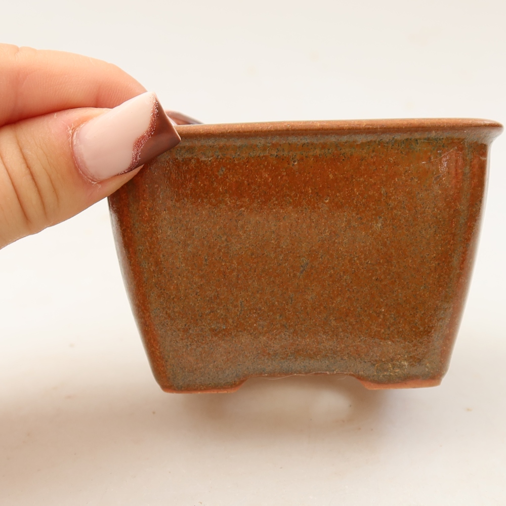 Keramická bonsai miska 8,5 x 8,5 x 5,5 cm, barva hnědá
