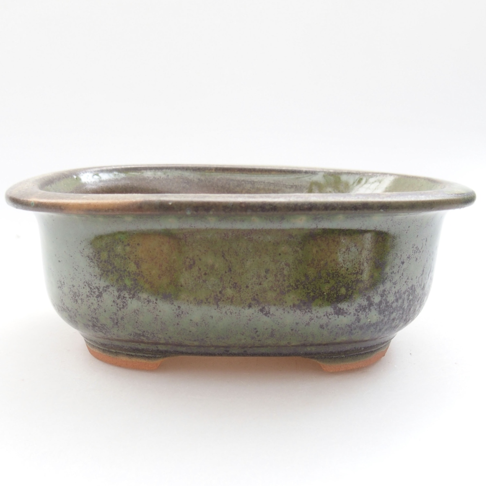 Keramická bonsai miska 15,5 x 12 x 6 cm, barva zelená