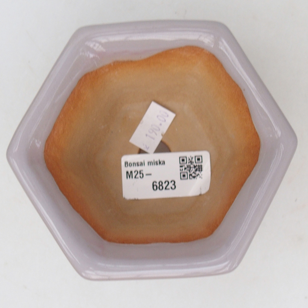Keramická bonsai miska 10,5 x 9,5  x 5,5 cm, barva růžová