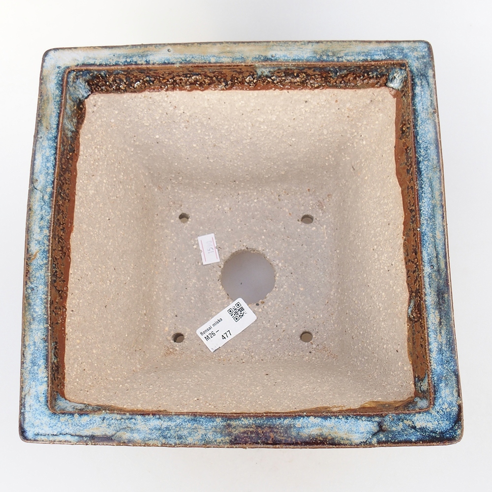 Keramická bonsai miska 24 x 24 x 14 cm, barva hnědá