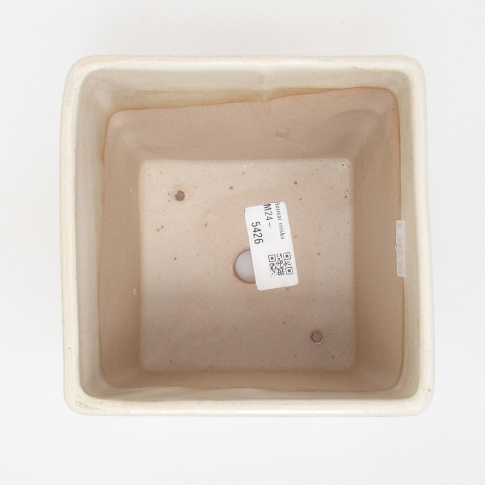 Keramická bonsai miska 13 x 13 x 13,5 cm, barva béžová