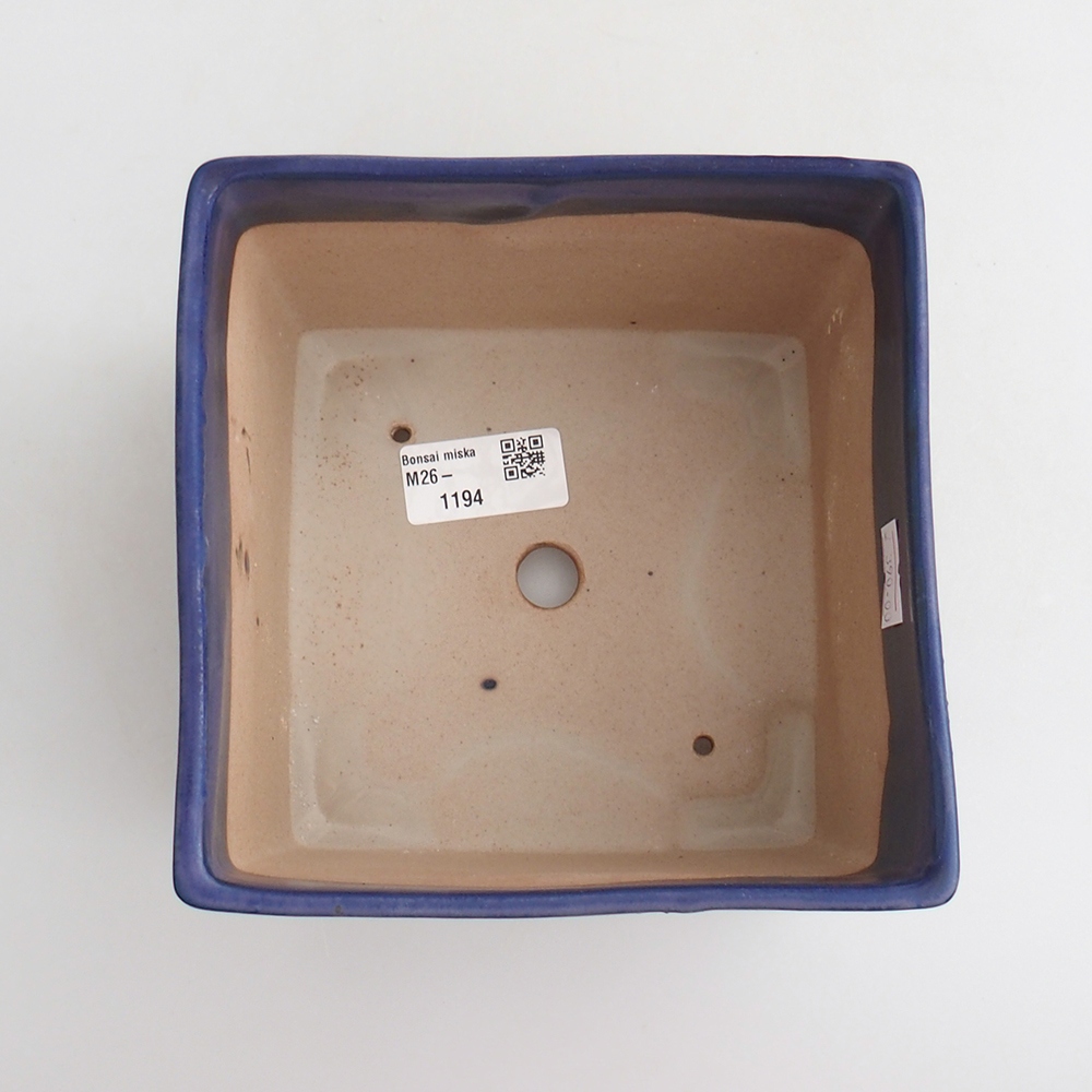 Keramická bonsai miska 15 x 15 x 10,5 cm, barva modrá