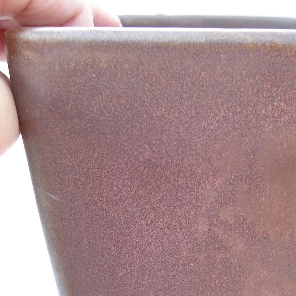 Keramická bonsai miska 15 x 15 x 19 cm, barva hnědá