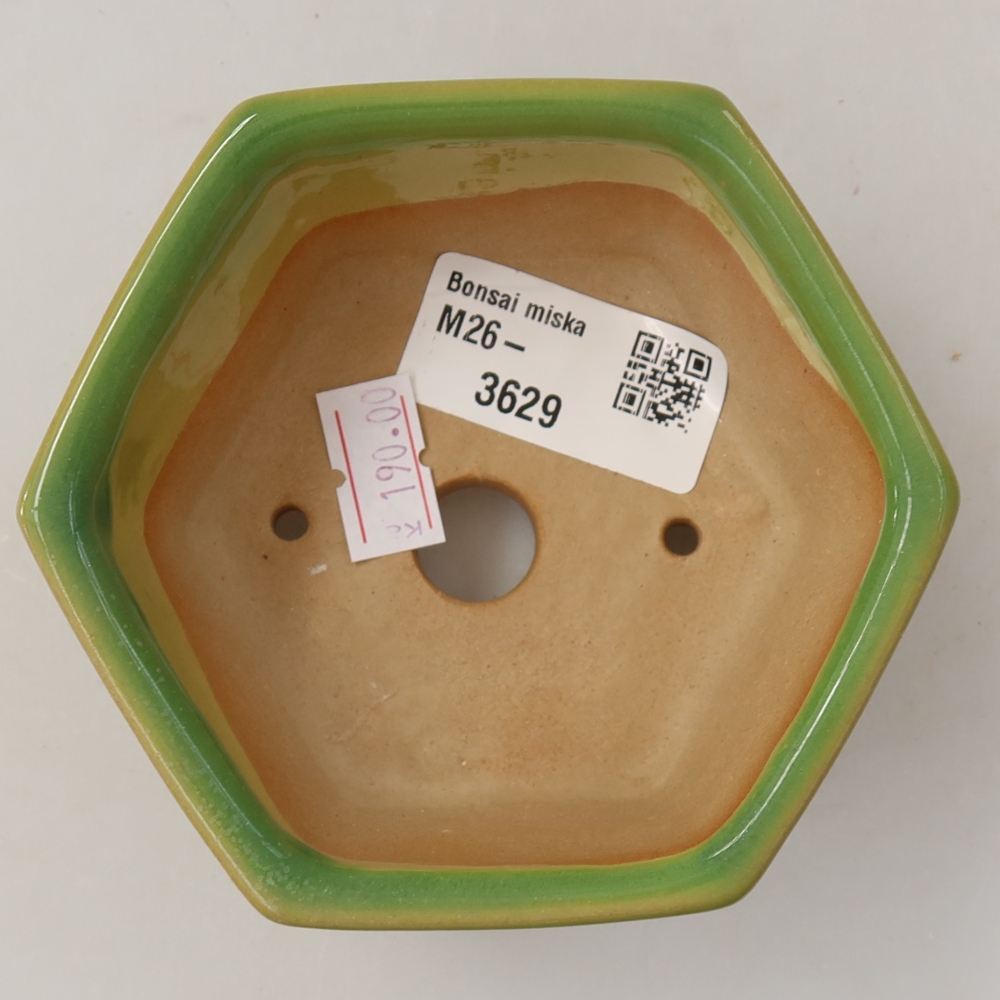 Keramická bonsai miska 10 x 9 x 5 cm, barva zelená