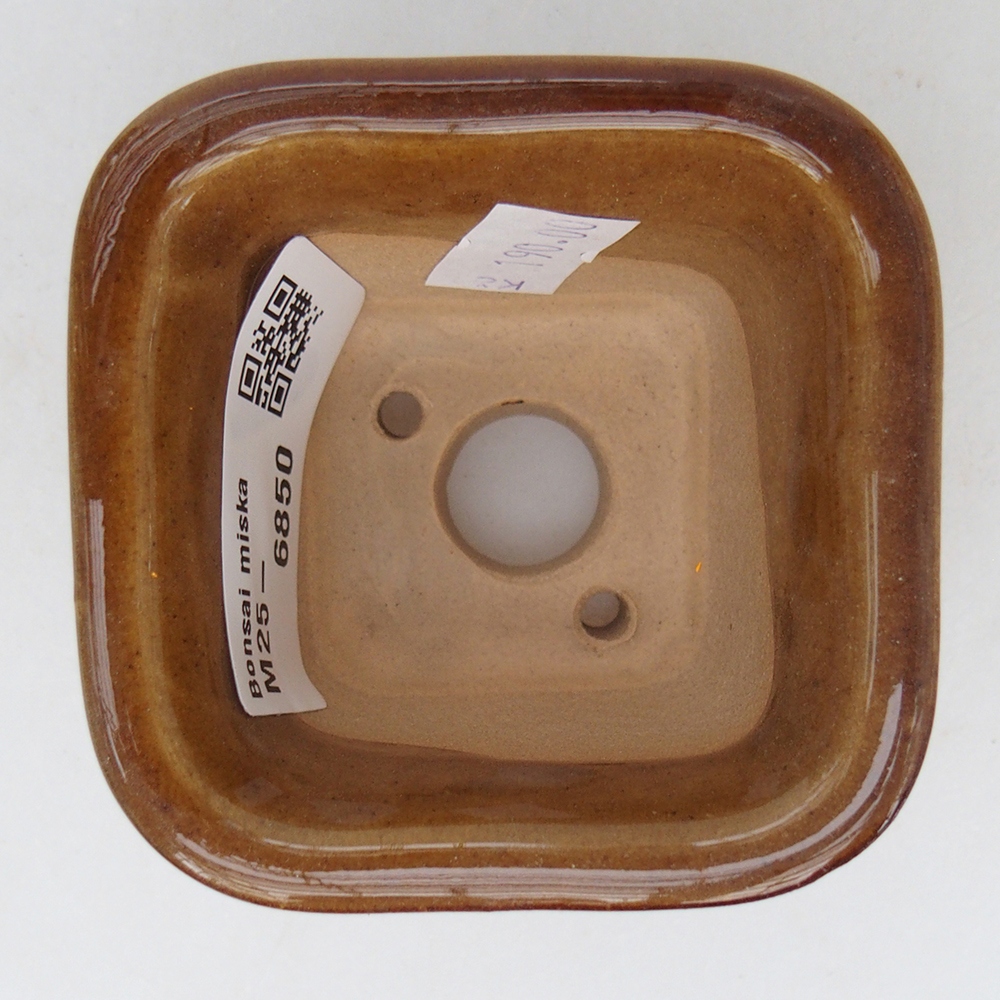 Keramická bonsai miska 6,5 x 6,5  x 4,5 cm, barva hnědá