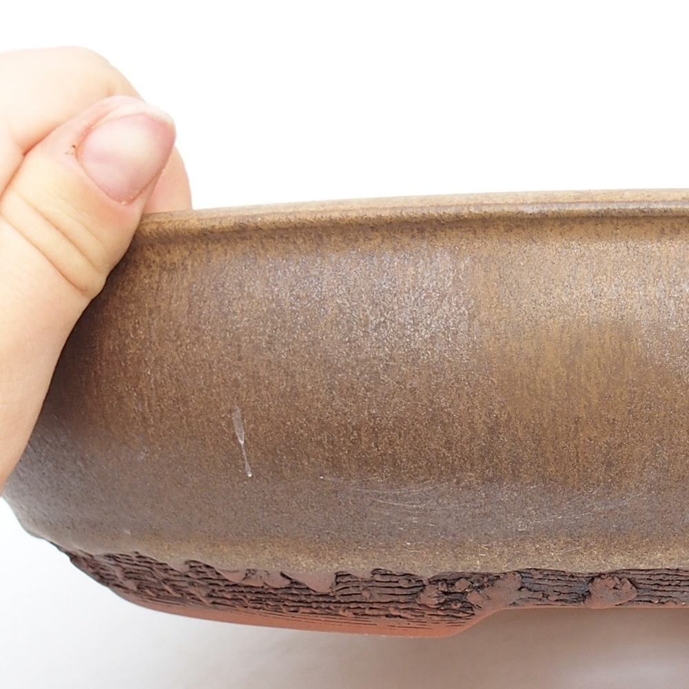 Keramická bonsai miska 25 x 25 x 6,5 cm, barva hnědá