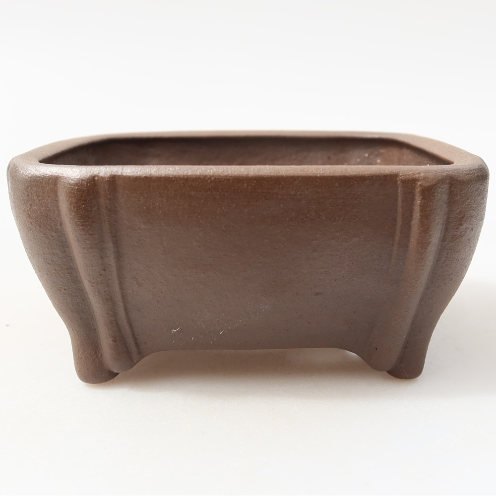 Keramická bonsai miska 10,5 x 10,5 x 4,5 cm, barva hnědá