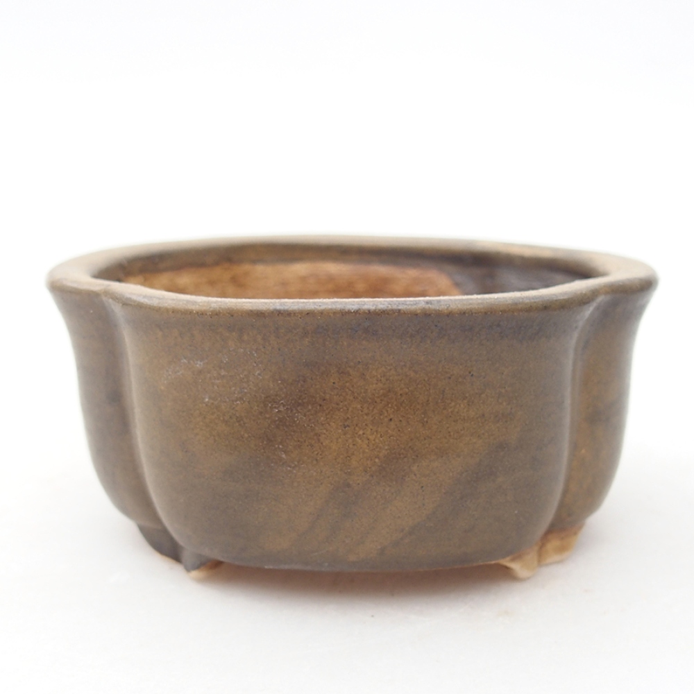 Keramická bonsai miska 8 x 7,5 x 3,5 cm, barva hnědá