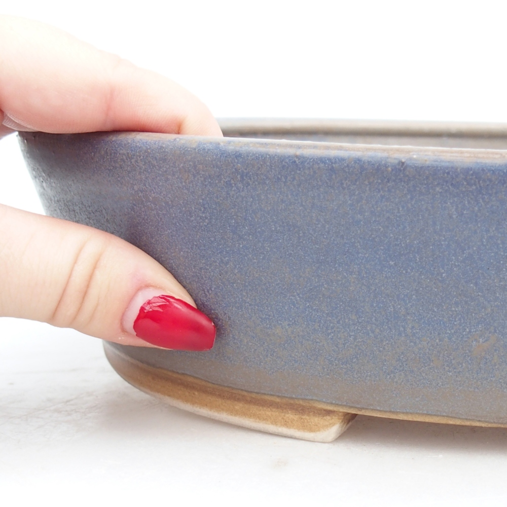 Keramická bonsai miska 28,5 x 25 x 6 cm, barva modrá