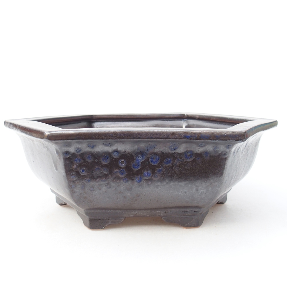 Keramická bonsai miska 28 x 24,5 x 9 cm, barva modročerná