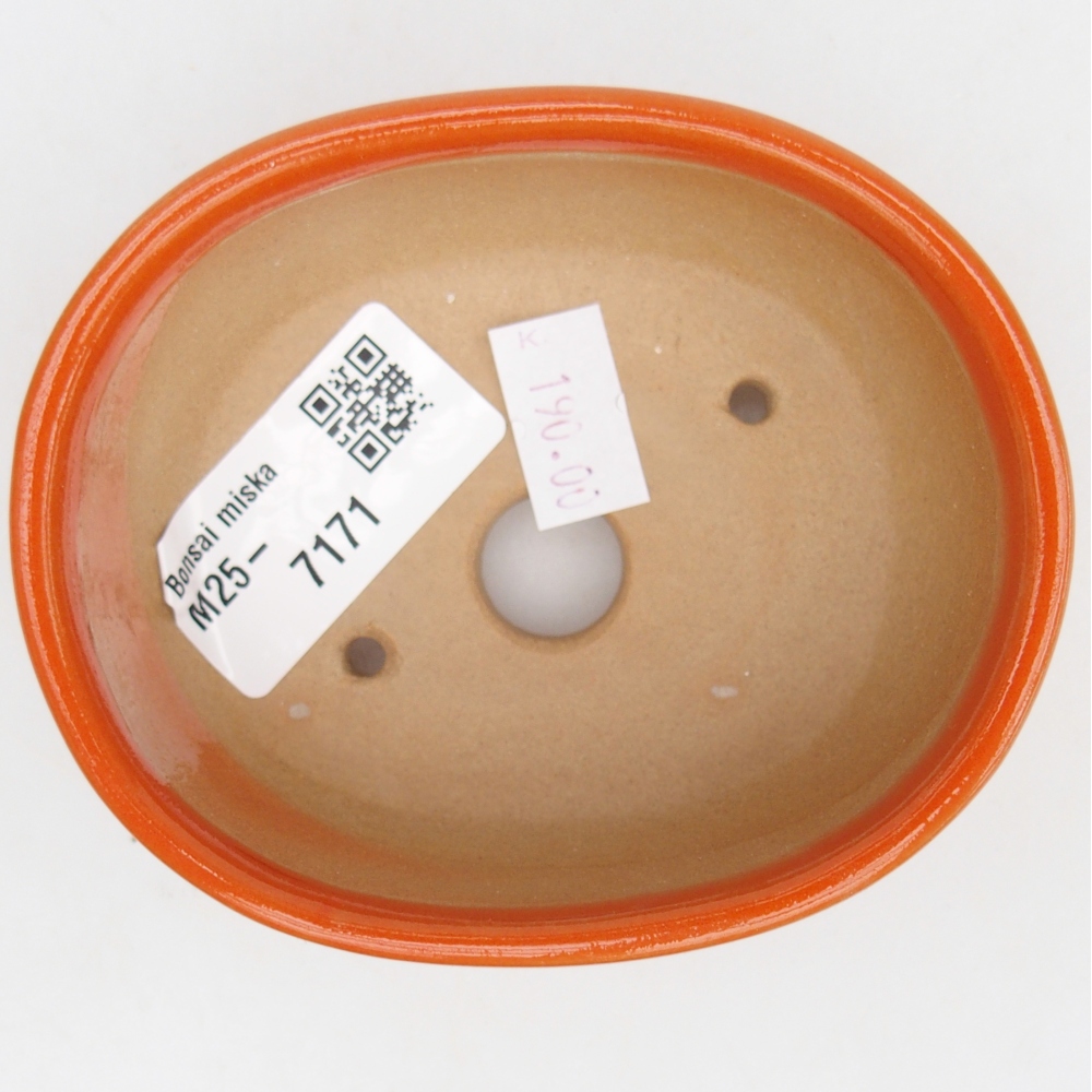 Keramická bonsai miska 9,5 x 7,5 x 3,5 cm, barva oranžová